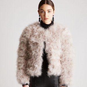 AVA KRIS - BLAKE FEATHER COAT - Mink Grey
